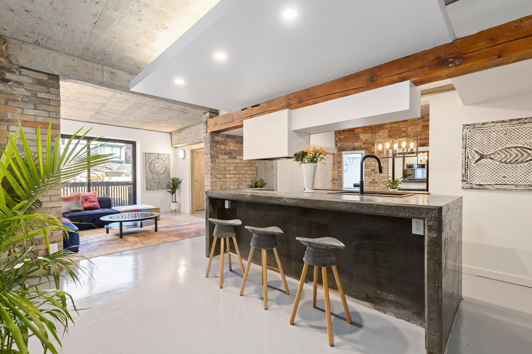 Loft kitchen with wood details